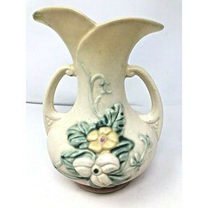 Hull Art USA W8-7 1/2" Pottery Yellow & Mauve Wildflower Vase 7.25" H REPAIR